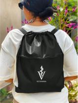 Mochila Saco Nylon VETERINARIA Academia Esportiva Gym Bag Fitness Unissex Cordão Preto Sack Outline Nylon Resistente Sacochila