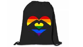 Mochila Saco Personalizada Esporte Linha LGBT Coração - Criative Gifts