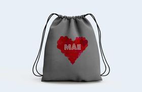 Mochila Saco Presente Personalizado Mãe Corações