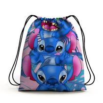 Mochila Saco Stitch Infantil Feminina Escola Passeio Azul Mochila Saco Stitch Infantil Feminina Escola Passeio Azul