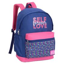 Mochila Self Love de Costas Azul Marinho e Rosa - Xeryus Mochila Self Love de Costas Azul Marinho e Rosa - Xeryus