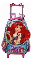 Mochila Sereia Infantil Menina Escolar Rodinhas Aulas Dl1464