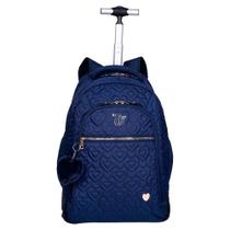 Mochila Sestini Capricho com Carrinho Crush Azul Marinho