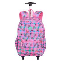 Mochila Sestini com Carrinho Capricho Student School Rosa