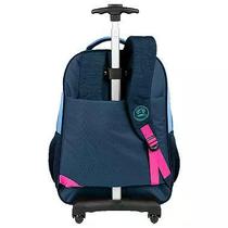 Mochila Sestini com Rodinhas Paul Frank Casual Patches Azul Mochila Sestini com Rodinhas Paul Frank Casual Patches Azul