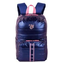 Mochila Sestini Grande Capricho Puffer Azul Metálico