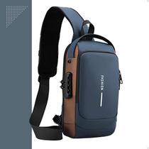 Mochila Shoulder Bag Impermeável com Cadeado e USB Bolsa Transversal Tiracolo à Prova dÁgua Mochila Shoulder Bag Impermeável com Cadeado e USB Bolsa Transversal Tiracolo à Prova dÁgua