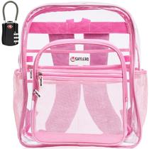 Mochila SHYLERO Pink Clear Extra Large 32L com fechadura TSA Mochila SHYLERO Pink Clear Extra Large 32L com fechadura TSA