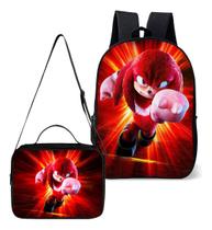 Mochila Simples Com Lancheira Termica Kit Escolar Estampa Infantil Game Soni