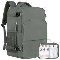 Mochila Sinaliy Personal Item impermeável para laptop de 16 polegadas verde militar