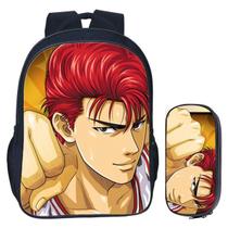 Mochila Slam Dunks Kids School com bolsa de lápis com impressão 3D