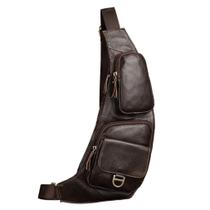 Mochila Sling Bag Hebetag em couro para homens e mulheres, viagens Mochila Sling Bag Hebetag em couro para homens e mulheres, viagens