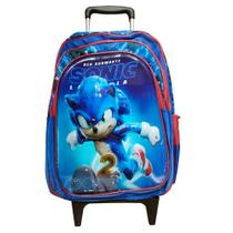 Mochila Sonic 2 em 3D com Rodinhas de Gel Escolar Infantil