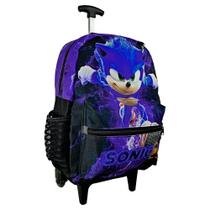Mochila Sonic Carrinho Rodinhas Com alça