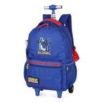 Mochila Sonic com Rodas Escolar Luxcel Original Carrinho - Mochila Sonic com Rodas Escolar Luxcel Original Carrinho -