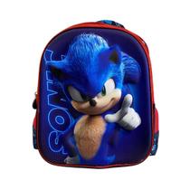 Mochila Sonic De Costa Infantil 3D Escolar Menino Volta Ás Aulas