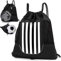 Mochila STAY GENT Drawstring Basketball branca preta listrada
