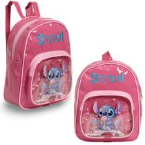 Mochila Stitch Costas Mini Bolsa Criança Adulto Reforçada