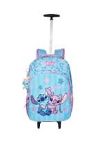 Mochila Stitch E Angel Juvenil Rodinhas Meninas Escolar