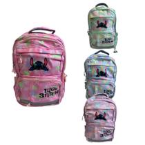 Mochila Stitch Infantil e Juvenil Escolar Feminina Costas Impermeável Grande Nylon Cores