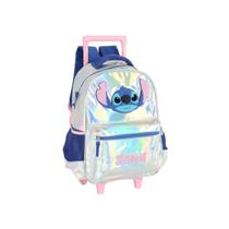 Mochila Stitch Rodas Holográfica Infantil Metalizada Escolar Mochila Stitch Rodas Holográfica Infantil Metalizada Escolar
