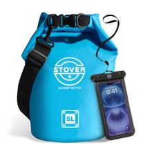 Mochila STOVER, bolsa seca impermeável, 5L, azul leve