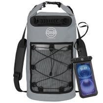 Mochila STOVER, bolsa seca impermeável com capa de telefone flutuante, cinza
