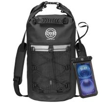 Mochila STOVER, bolsa seca impermeável com capa de telefone preta