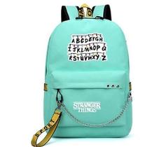 Mochila Stranger Things USB com Canvas para Estudantes - Carga para Homens e Mulheres