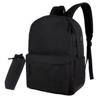 Mochila SUPACOOL Lightweight School com bolsa de lápis preta