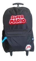 Mochila Super Mario Bros Juvenil Meninos Rodinhas G Preto