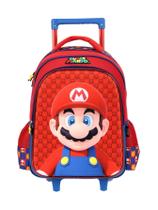 Mochila Super Mario Com Rodinhas Game Ic41406 - Azul