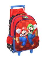 Mochila Super Mario Com Rodinhas Game Ic41406 - Preto