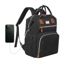 Mochila SUPROMOMI, bolsa de fraldas, grande, 27x39x20 cm, preta