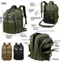 Mochila Tática Camping Militar 50 Litros Resistente A Água W03 Bosco.Loja