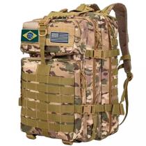 Mochila Tática Camping Militar W03 50L Resistente à Água Cáqui Camuflado OEM