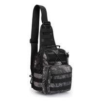 Mochila Tática Compacta Oxford 7 Litros Militar Camuflado Preto