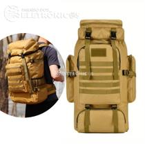 Mochila Tática Grande 80 Litros Camuflada Para Viagem Acampamento LKZ753