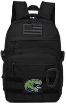 Mochila tática infantil Army Molle Bookbag Mochila militar para meninos, para escola, ao ar livre, acampar (inclui 2 adesivos e 1 mosquetão), preta