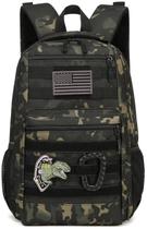 Mochila tática infantil SunforMorning Army Molle 20L Black Camo