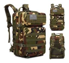 Mochila Tática Militar 50 Litros 1000d Resistente A Água Camuflagem Terra