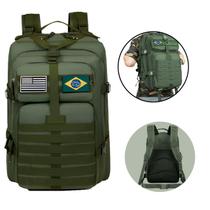 Mochila Tática Militar 50L com MOLLE e Patches Removíveis Verde Militar