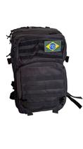 Mochila Tática Militar 50L Impermeável Resistente com Patch Brasil Trilha Viagem Escolar Acampamen