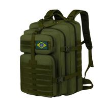 Mochila Tática Militar 50L Impermeável Super Reforçada para Camping / Verde