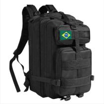 Mochila Tática Militar Impermeável Reforçada 30l camping + patch do brasi varias cores escolha a sua