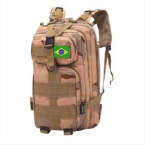 Mochila Tática Militar Impermeável Reforçada 30l camping + patch do brasi varias cores escolha a sua