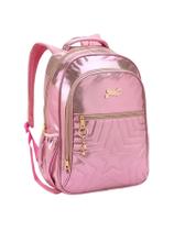 Mochila Teen Preta Denlex Just Metalizada Jt1550 - Rosa