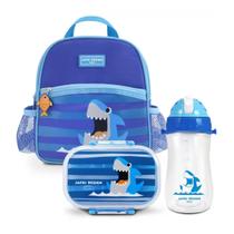 Mochila Térmica Bolsa Lancheira Necessaire Infantil Criança Kit Pote Marmita Lanche Garrafa Squeeze Bico Canudo Trava