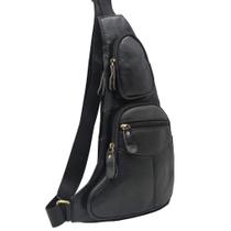 Mochila tiracolo de couro Sling Bag Hebetag para homens e mulheres