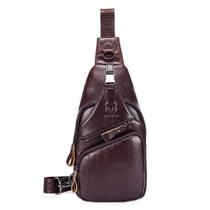 Mochila tiracolo de couro Sling Bag Hebetag para viagens ao ar livre